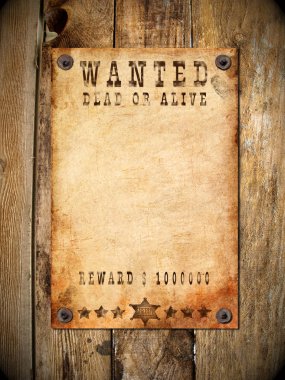 Vintage wanted poster clipart