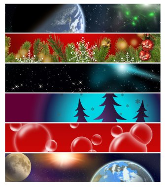 Six different banners 13 clipart