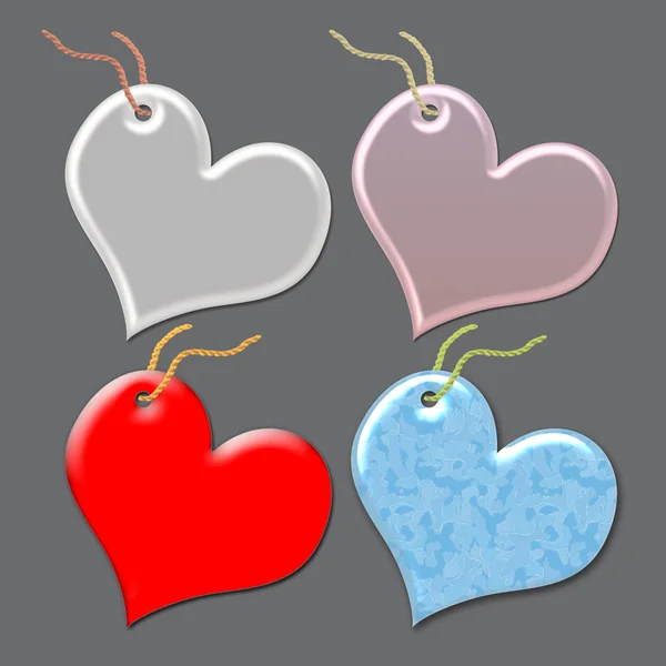 Gift tags in the form of heart. — Stock Photo, Image
