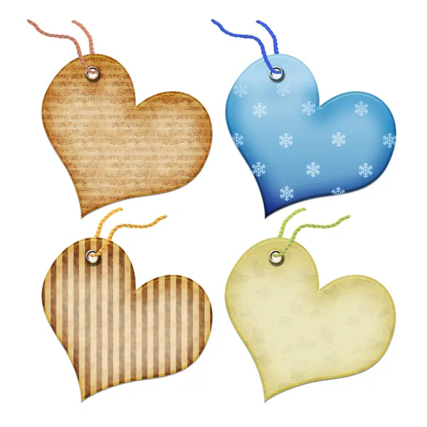 Подарочные бирки в форме сердца . — стоковое фото