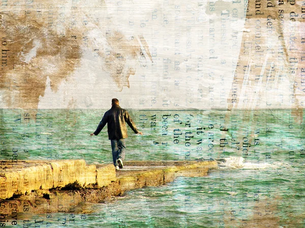 Die Person und das Meer. — Stockfoto