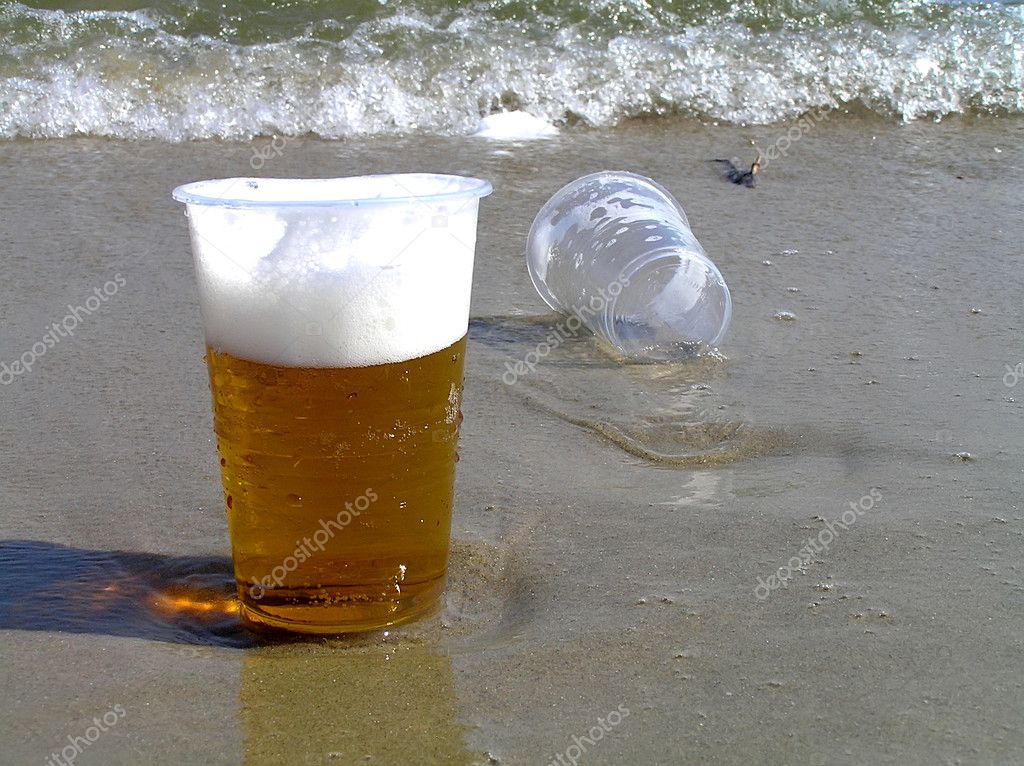 Beer in a plastic glass — Stock Photo © aelita #2963888