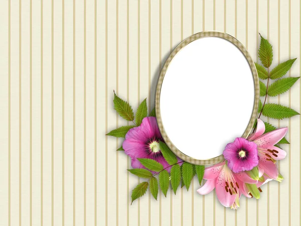 프레임과 꽃 아름 다운 부케 — 스톡 사진