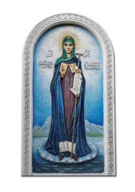 Bas-relief with the image of the Madonna clipart
