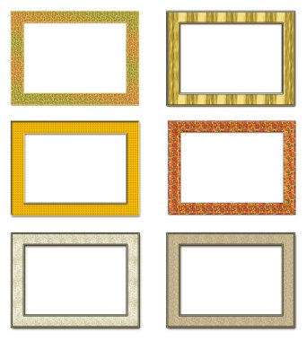 Collection metal photo frameworks clipart