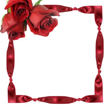 Red roses on framework from clipart