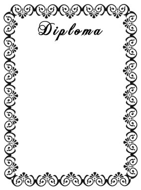 Diploma. Dekoratif çerçeve.