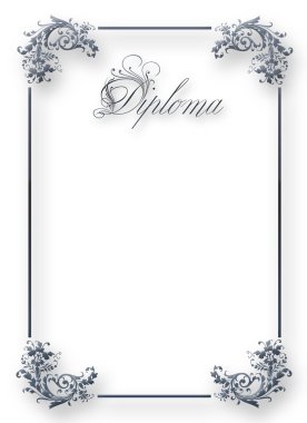 Diploma. Decorative framework. clipart