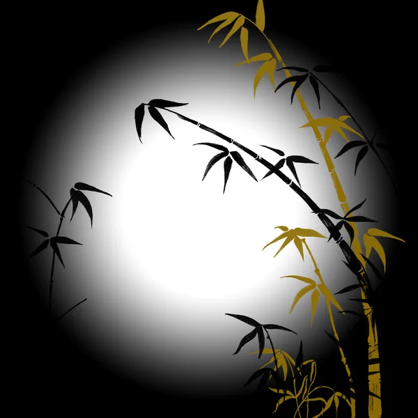 Silhouette un bambou — Photo