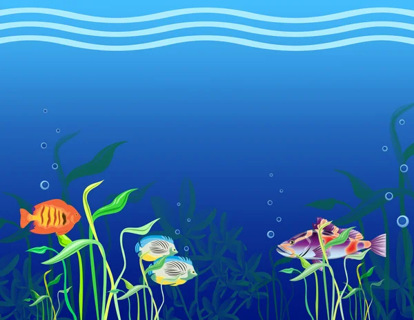 Imagem de fundo - oceano e peixe . — Fotografia de Stock