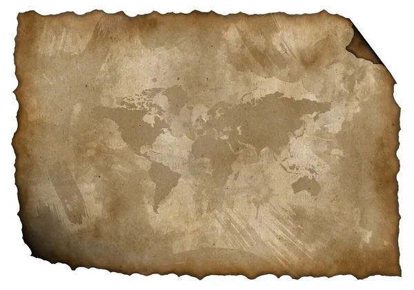 Isoliertes altes Papier mit einer Landkarte — Stockfoto