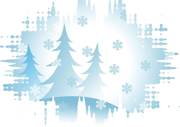 Firs and snowflakes — Stock Photo, Image