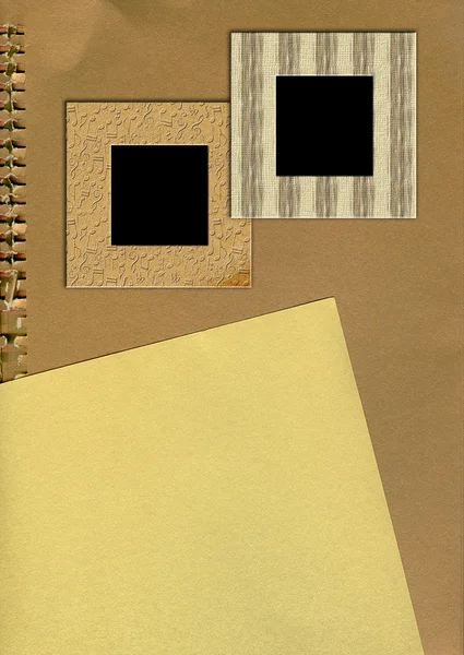 Altın ve bronz kağıt üzerinde fotoğraf çerçeveleri — Stok fotoğraf