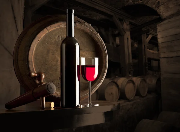 Glas rött vin — Stockfoto