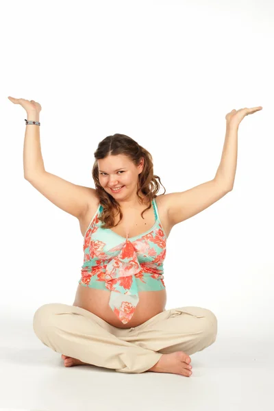 Pregnant yoga — Stock Photo, Image
