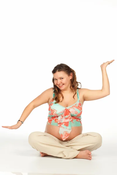Hamile Yoga — Stok fotoğraf