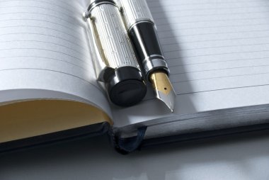 Fountain pen and diary clipart