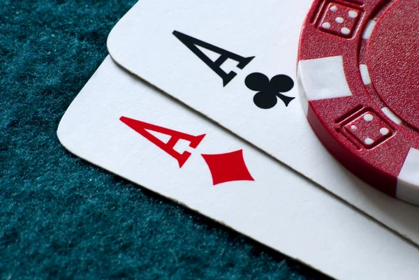 Top pairs of aces — Stock Photo, Image