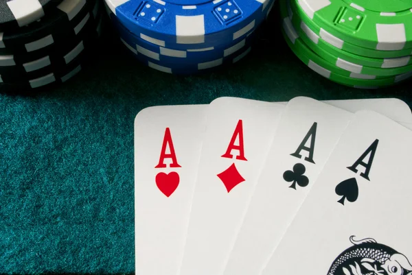 Poker der Asse — Stockfoto