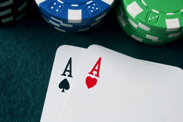 Top pairs of aces — Stock Photo, Image