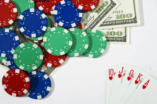 Royal flush and chips Royalty Free Stock Fotografie