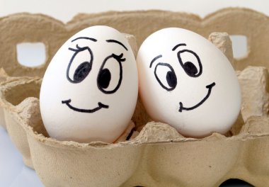 Smiling eggs clipart