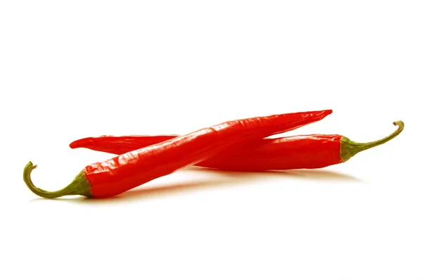 Chili czerwony na białym tle — Zdjęcie stockowe