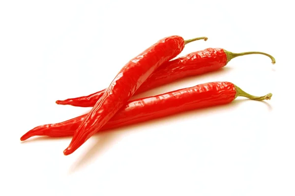 Chili czerwony na białym tle — Zdjęcie stockowe