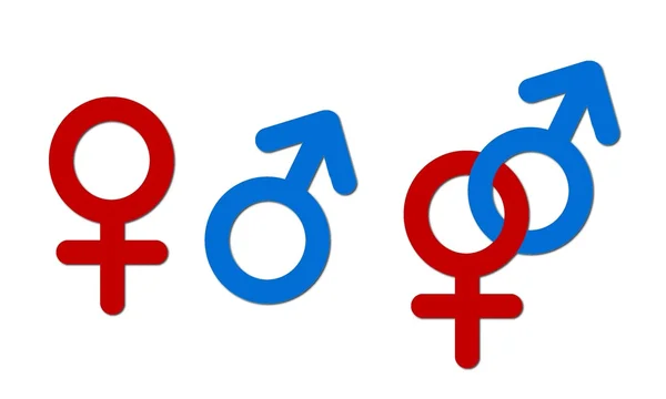 Símbolos de união sexual — Fotografia de Stock