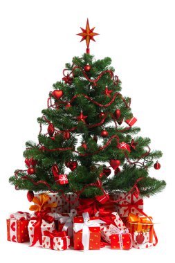 Decorated Christmas fir tree clipart