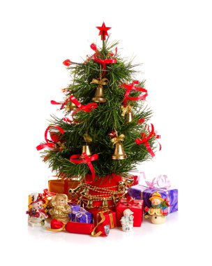 Decorated Christmas fir tree clipart