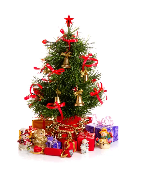 stock image Decorated Christmas fir tree