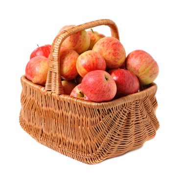 Apples in woven basket clipart