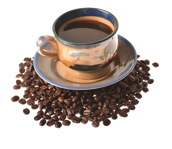 stock image Caffee cup and beans