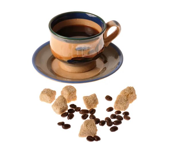 Caffee cup and beans — Stock Photo, Image