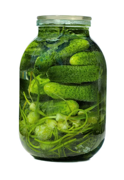 Jar with cucumbers Stock Image