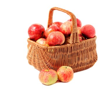 Apples in woven basket clipart