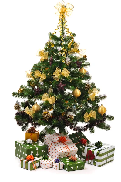 装饰的圣诞杉木树 — 图库照片