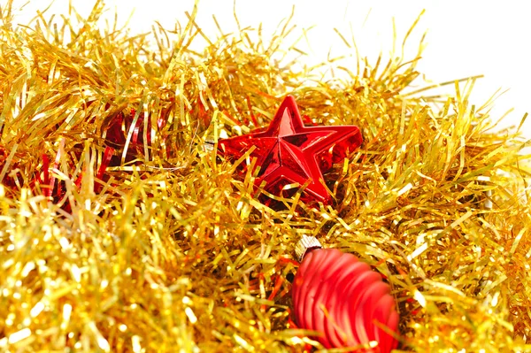 红色圣诞树装饰 — 图库照片
