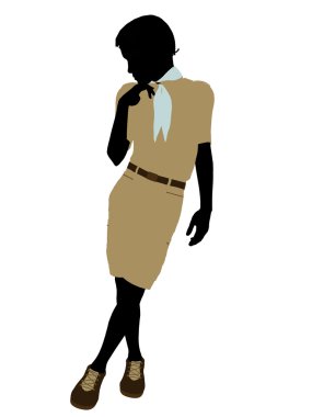 Afro-Amerikan erkek izci resimde silhouet