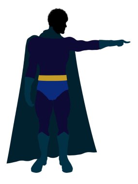 Afro-Amerikan süper kahraman resim silhoue