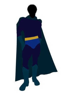 Afro-Amerikan süper kahraman resim silhoue
