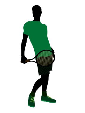 tenis oyuncusu illüstrasyon siluet