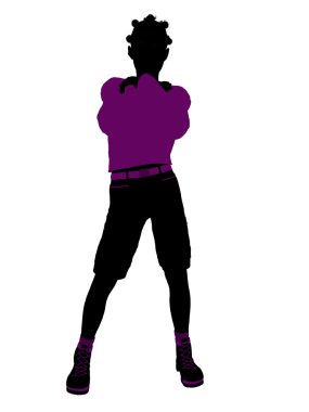 Afrikalı-Amerikalı genç resimde silhouett