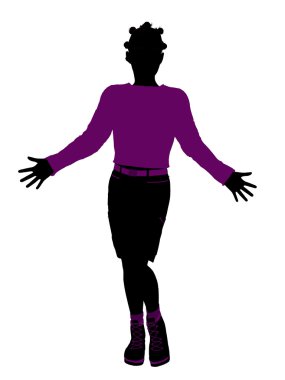 Afrikalı-Amerikalı genç resimde silhouett