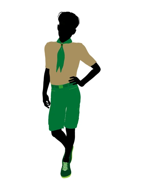Boyscout illustration siluett — Stockfoto