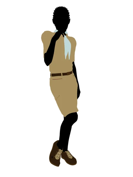 非洲裔美国童子军图 silhouet — 图库照片