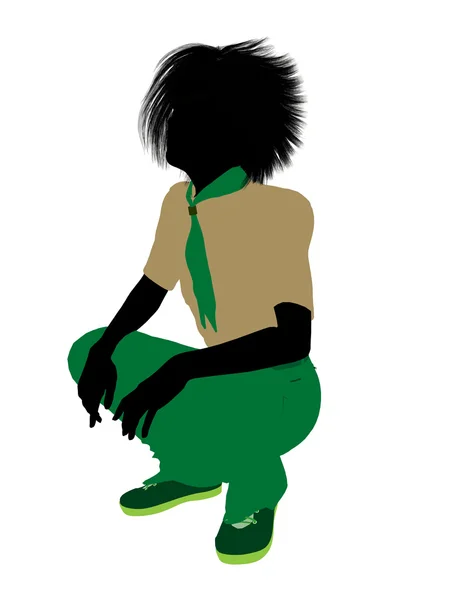 Chlapec ilustrace silhouette — Stock fotografie