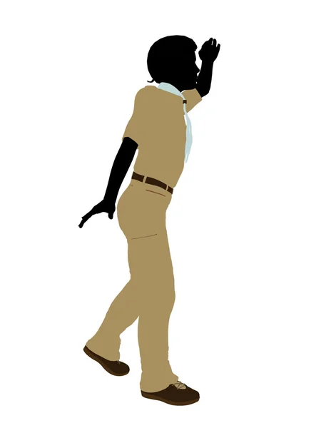 Афро-американських бойскаут ілюстрація Silhouet — стокове фото