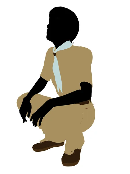 Афроамериканский силуэт бойскаутов — стоковое фото